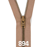 Broekrits metaal | brons fijn | 16 cm | YKK | 894 kaki Rits RITS - BROEK - BRONZE - 4.5 - 16CM - 894